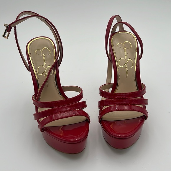 Jessica Simpson Shoes - Jessica Simpson Cassiya Richest Red Heel Ankle Straps Pointed Toe Dress Pumps